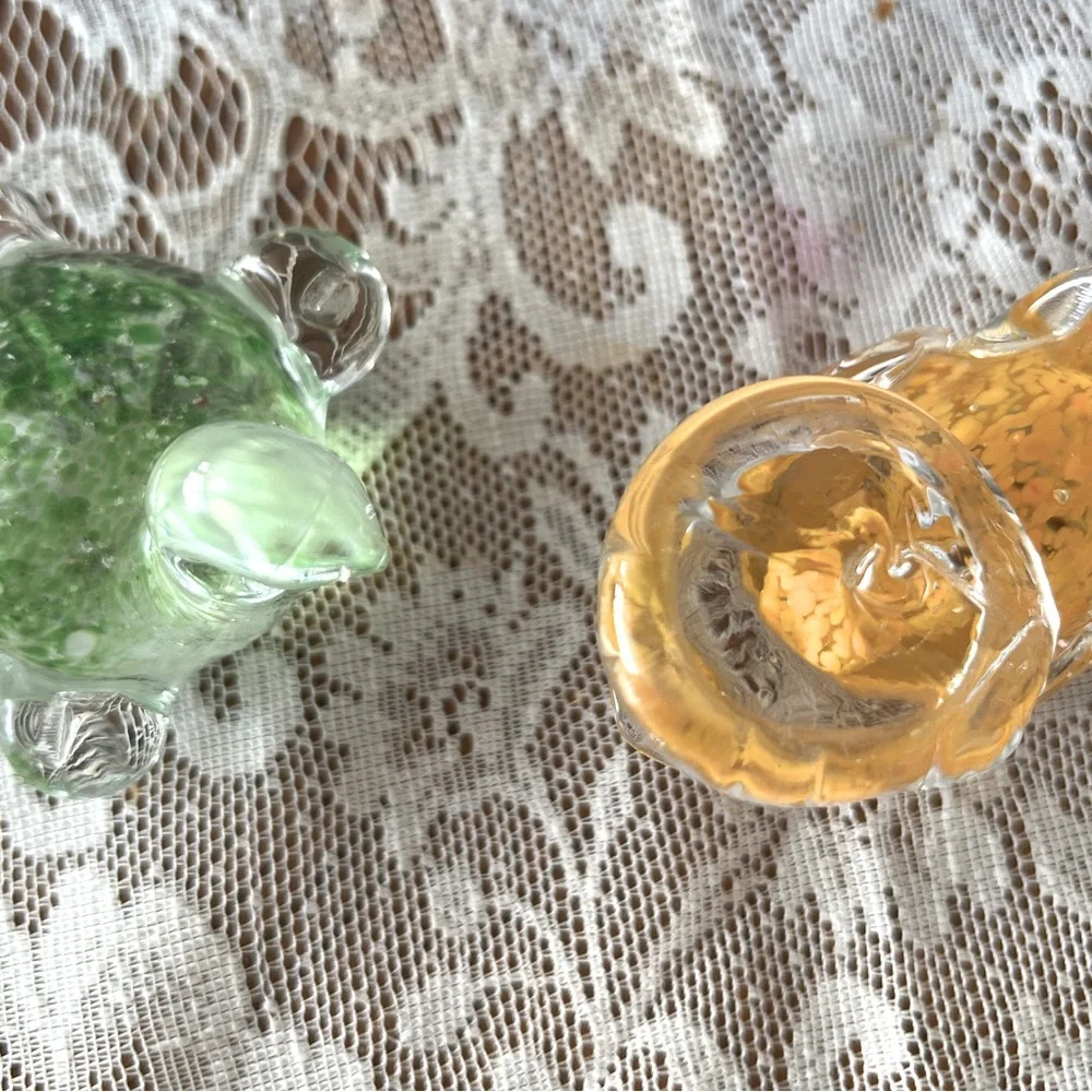 💖 Artisan Handblown Glass Turtle & Duck